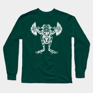 SEEMBO Frog Weight Lifting Barbells Fitness Gym Lift Workout Long Sleeve T-Shirt